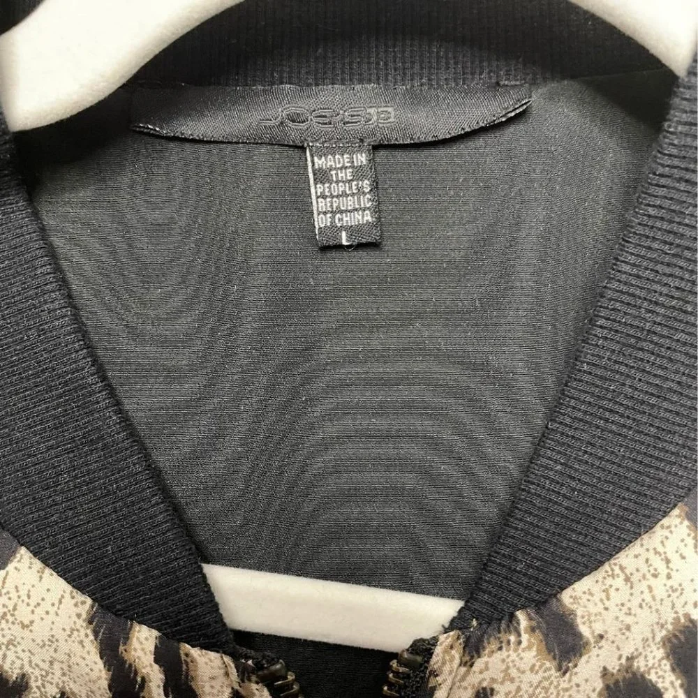 Joes Jeans 100% Silk Reversible Leopard Print Bomber Jacket, Size: L - Picture 6 of 8